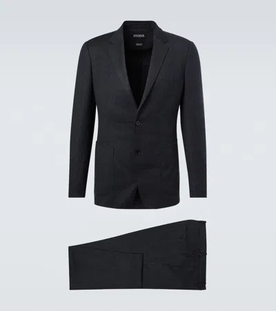Zegna Wool Suit In Gray