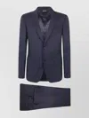 Zegna Wool Suit With Chest Pocket And Flap Pockets In Blue