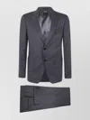 Zegna Wool Suit With Flap Pockets And Notch Lapel In Blue