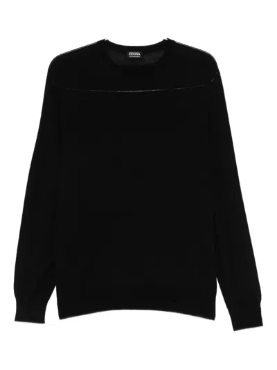 Zegna Wool Sweater In Black