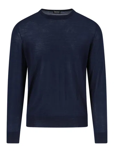 ZEGNA SUÉTER CON ESCOTE BARCO - AZUL