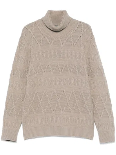 Zegna Wool Sweater In Brown