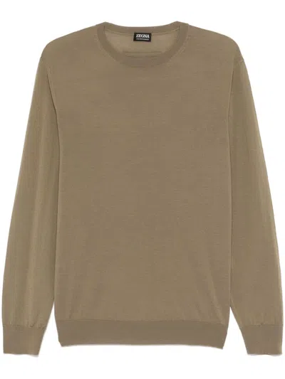 Zegna Wool Sweater In Green