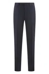 Zegna Men's Wool Tailored Trousers In Blue