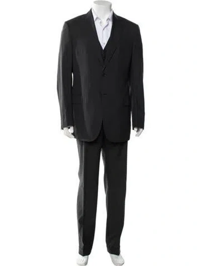 Pre-owned Zegna Wool Three-piece Suit In Black