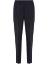 Zegna Jogger Trousers In Wool Blend In Blue