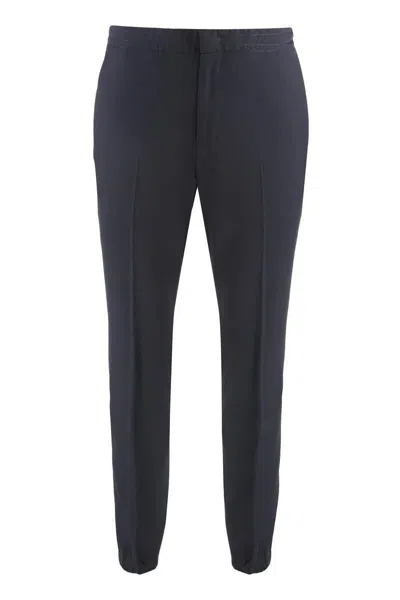 Zegna Wool Trousers In Blue