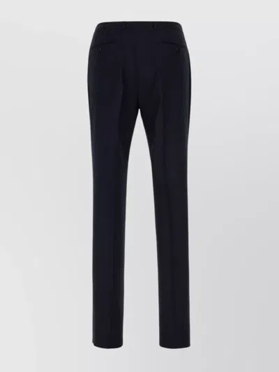 Zegna Wool Trousers With Belt Loops And Pleats