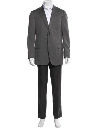 Pre-owned Zegna Wool Two-piece Blazer In Gray