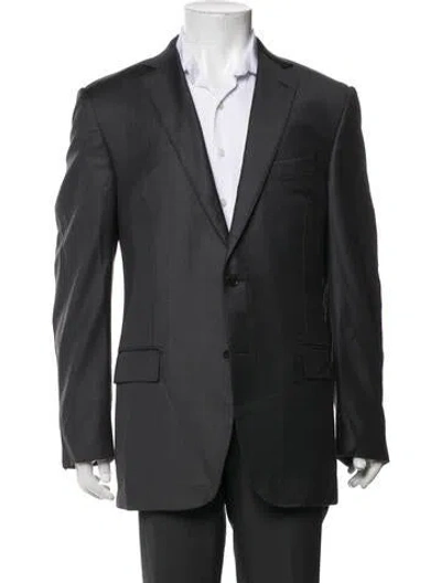 Pre-owned Zegna Wool Two-piece Blazer In Grey