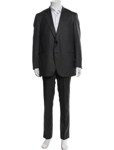 Pre-owned Zegna Wool Two-piece Blazer In Grey
