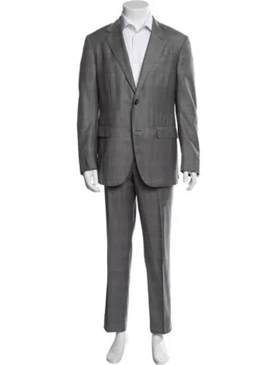 Pre-owned Zegna Wool Two-piece Suit In Blue