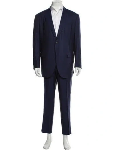 Pre-owned Zegna Wool Two-piece Suit In Blue