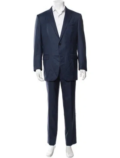 Pre-owned Zegna Wool Two-piece Suit In Blue