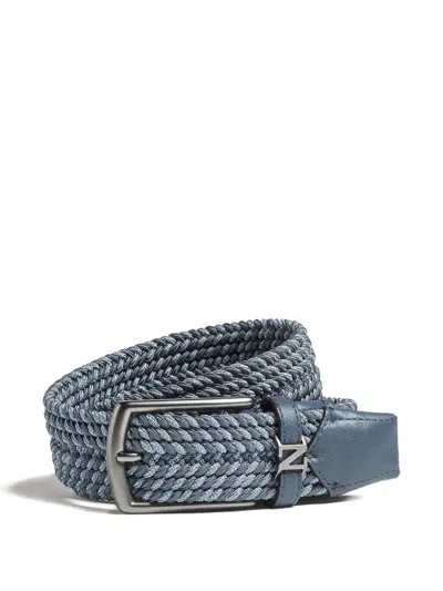 Zegna Woven Belt In Brown
