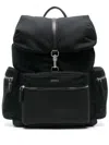 Zegna Woven Panel Backpack In Black