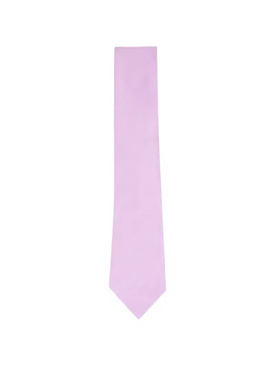 Zegna Woven-texture Tie In Pink