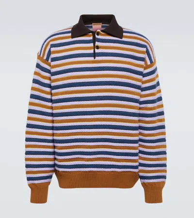 Zegna Cashmere And Wool Polo Shirt In Multicoloured