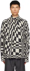Zegna X The Elder Statesman Brushed Jacuqard-knit Oasi Cashmere And Silk-blend Shirt In 176 Dark Grey, White