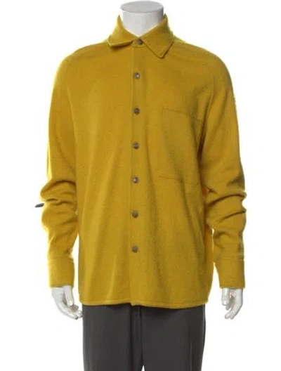 Pre-owned Zegna X The Elder Statesman Oasi Cashmere Cardigan In Yellow
