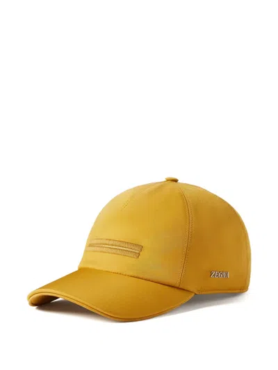 Zegna Fw26 Drop 1 Microfiber Motorin Baseball Cap In Orange