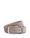 Zegna Luxe Leather Belt In Gray