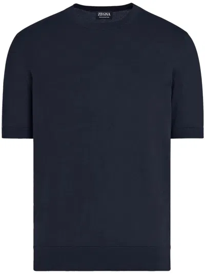 Zegna "z Lux Leisurewear" T-shirt In Blue