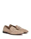 Zegna Neutral L'asola Suede Loafers In Brown