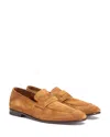 Zegna Men's Suede Penny Loafers In Medium Brown