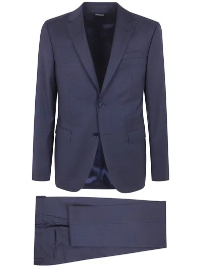 Zegna "z Luxury" Tailoring Suit Clothing In Blue