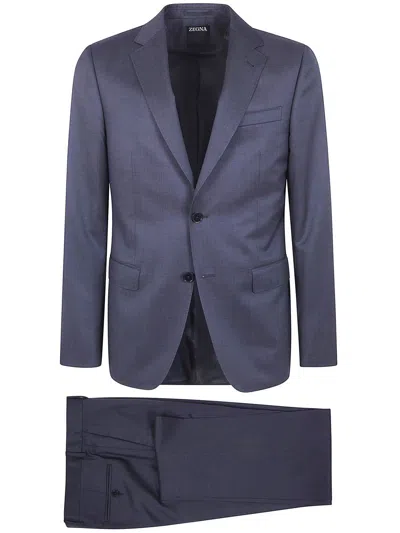 Zegna "z Luxury" Tailoring Suit Clothing In Blue