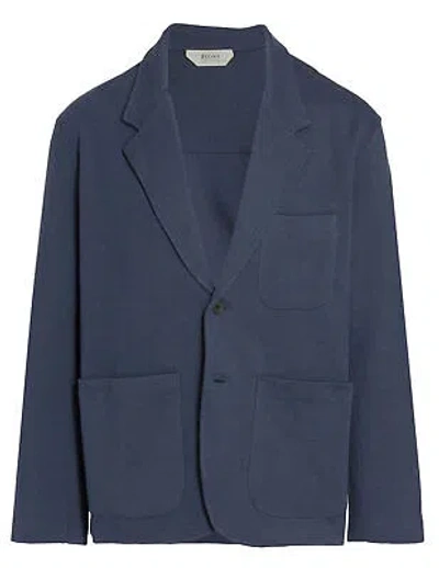 Pre-owned Zegna Z  Mens Cotton Milano Stitch Blazer Medium Blue - $795