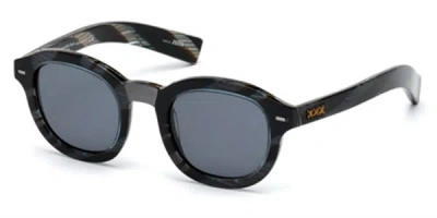 Zegna Zc0011 92a Men's Sunglasses Blue Size 47