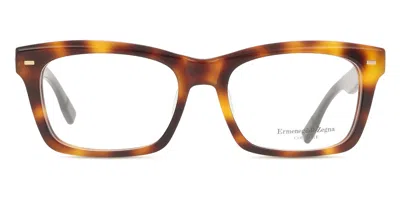 Zegna Zc5006-f Asian Fit Men's Glasses, Tortoiseshell, Size 56 In Brown