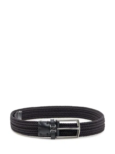 Zegna Braided Fabric Belt Black