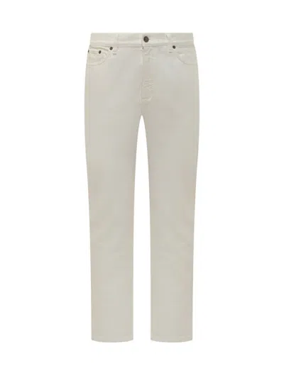 Zegna Ivory Cotton Five Pocket Trousers In White