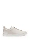 Zegna Triple Stitch Full-grain Leather And Suede Sneakers In White