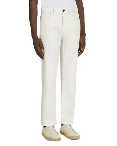 Zegna Zenga Stretch Cotton And Linen Roccia Jeans In White