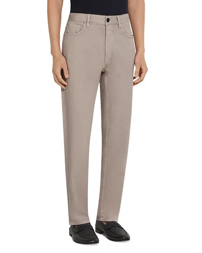 Zegna Zenga Stretch Cotton And Linen Roccia Jeans In Gray