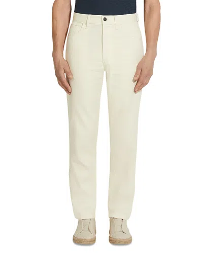 Zegna Zenga Stretch Cotton And Linen Roccia Jeans In Neutral
