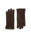 ZEGNA ZEGNA LOGO DEBOSSED LEATHER GLOVES