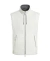 Zegna Reversible Sleeveless Jacket With Drawstring And Pockets In White
