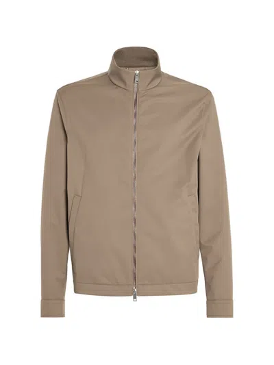 Zegna Zip-fastening Jacket In Neutral