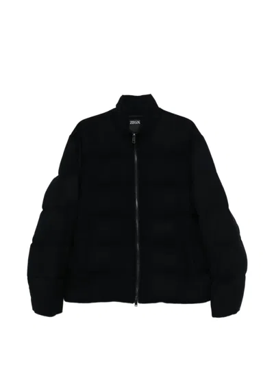 Zegna Zip-fastening Long-sleeve Jacket In Black