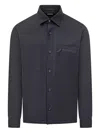 Zegna Padded Techmerino Shirt Jacket In Blue