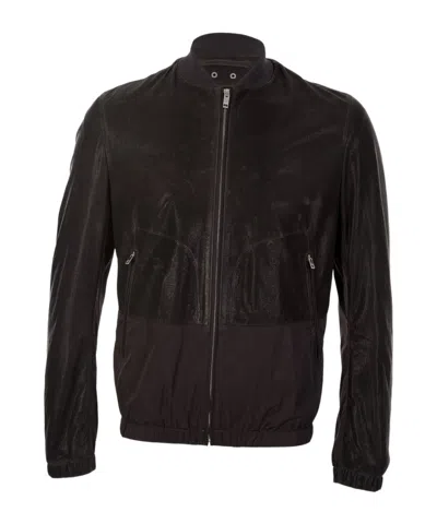 Zegna Zip-up Bomber Jacket In Black
