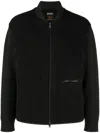 Zegna Zip-up Wool Bomber Jacket In Grey