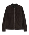 Zegna Brown Suede Bomber Jacket - Men's - Silk/lamb Skin/polyamide/calf Leatherpolyamidewool In Black