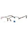 Zeiss Men's Rectangular Titanium Eyeglasses In Black