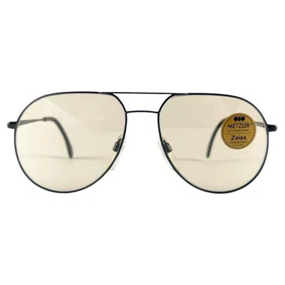 Pre-owned Zeiss New Vintage Metzler 7945 Black Oversized Sunglasses Made In Germany